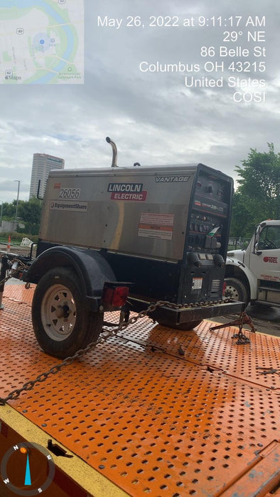 2019 Lincoln Electric Vantage 322 Lincoln Vantage 322 Welder w/Trailer, Light Kit, Cable Rack