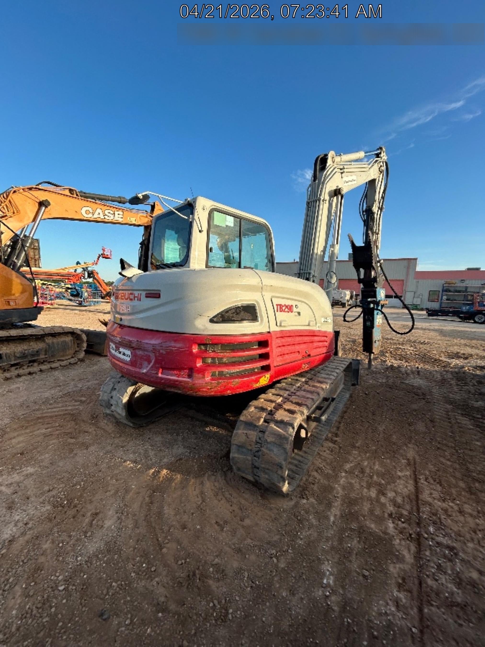 2019 Takeuchi TB290 Takeuchi TB290 Cab/Heat/AC w/Rubber Tracks, Auxiliary Hydraulics, Dozer Blade, Manual QC, 18/24/36" Buckets, Hydraulic Thumb Installed