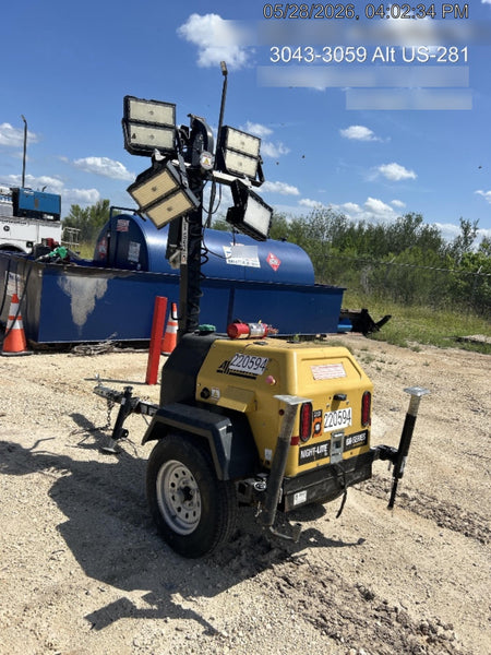 2022 Allmand NLV3GR (4) LED Light Fixture 350W, 23' Vertical Mast, 3kW Prime, Towable, Deep Sea L401, Leveling Jacks, Yanmar T4F 5.8hp