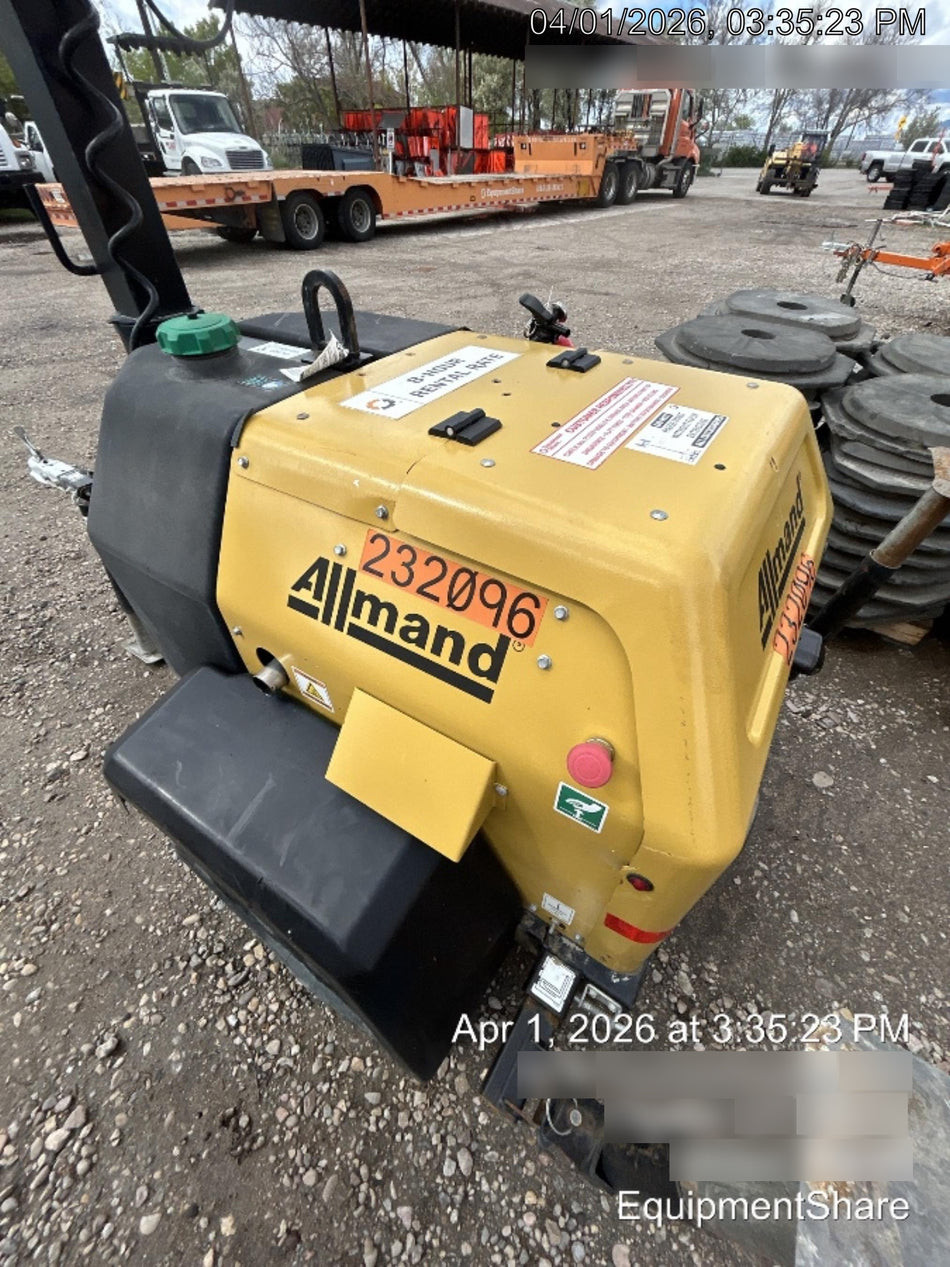 2022 Allmand NLV3GR (4) LED Light Fixture 350W, 23' Vertical Mast, 3kW Prime, Towable, Deep Sea L401, Leveling Jacks, Yanmar T4F 5.8hp