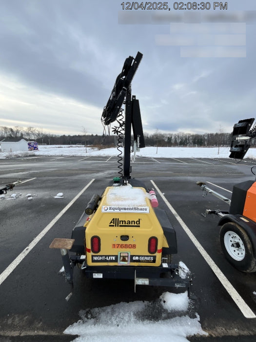 Allmand NLV3GR (4) LED Light Fixture 350W, 23' Vertical Mast, 3kW Prime, Towable, Deep Sea L401, Leveling Jacks, Yanmar T4F 5.8hp