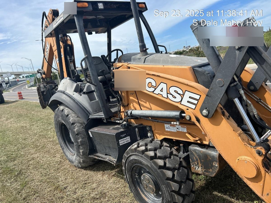 2019 Case 580N EP Canopy, 4WD, 1-Way Aux Hydraulics, Pilot Controls, Ride Control and Loader Aux Hydraulics, 900 LB. Front CWT, 82" HD LONG LIP (1 CU. YD.) W/BOCE AND LIFT EYES, FLIP OVER/STABILIZER PADS COMB