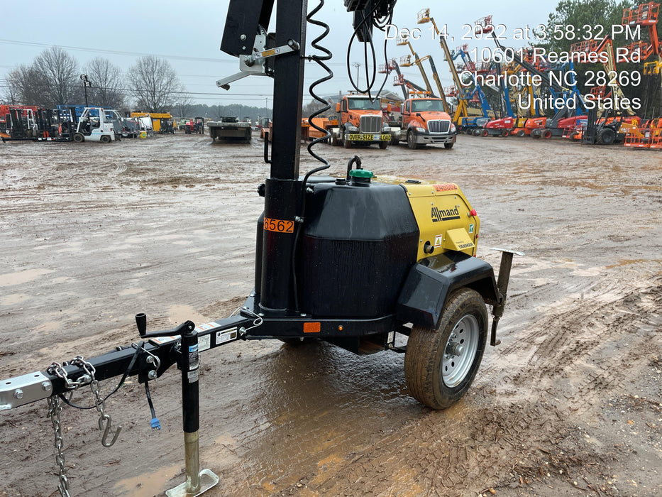 2022 Allmand NLV3GR (4) LED Light Fixture 350W, 23' Vertical Mast, 3kW Prime, Towable