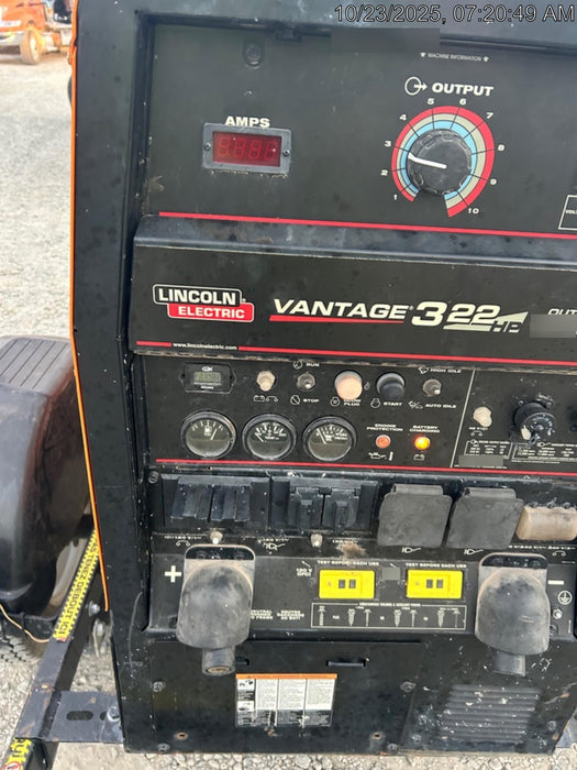 2021 Lincoln Electric Vantage 322 Vantage 322 Ready Pak 3 w/ Decals, ORANGE (includes trailer, cable rack, fender light kit) NO Telematics