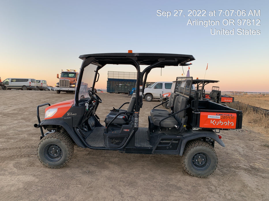 2022 Kubota RTV-X1140W-H Plastic Canopy, Windshield Acrylic Clear, LED Strobe Light, Wire Harness Kit, Back up Alarm