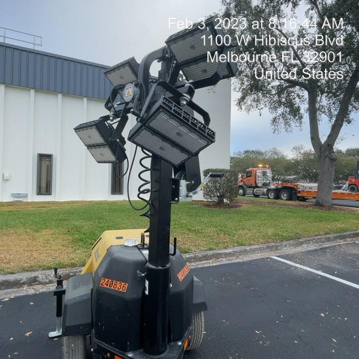 2022 Allmand NLV3GR (4) LED Light Fixture 350W, 23' Vertical Mast, 3kW Prime, Towable, Deep Sea L401, Leveling Jacks, Yanmar T4F 5.8hp