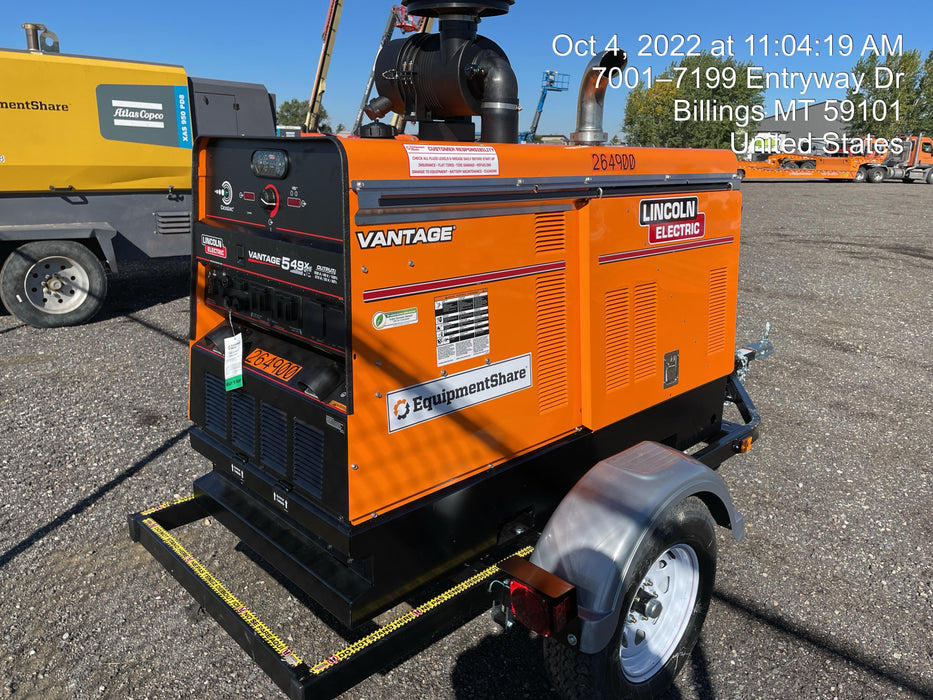 2022 Lincoln Electric Vantage 549X Crosslink Technology, Trailer Mounted, ES Decals, T3