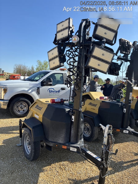 2022 Allmand NLV3GR (4) LED Light Fixture 350W, 23' Vertical Mast, 3kW Prime, Towable, ES Decals, T3