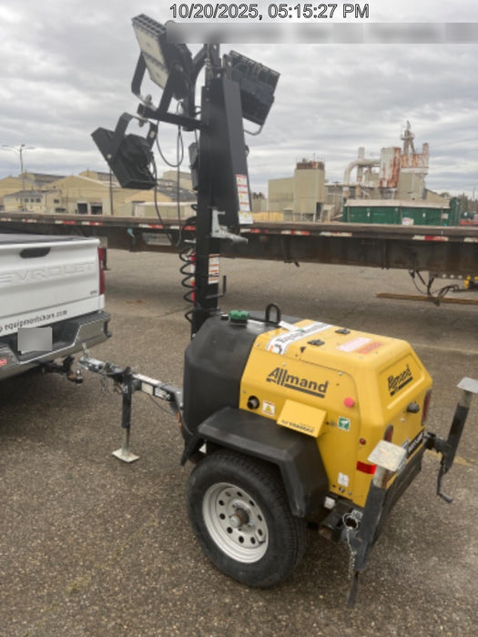 2020 Allmand NLV3GR (4) LED Light Fixture 350W, 23' Vertical Mast, 3kW Prime, Towable, Deep Sea L401, Leveling Jacks, Yanmar T4F 5.8hp