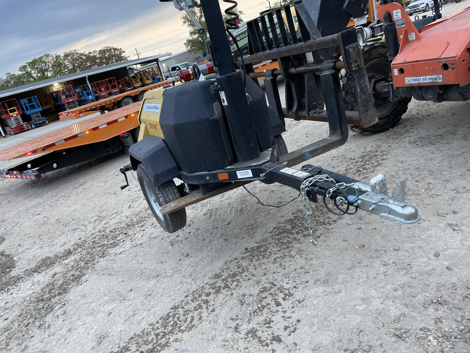 2022 Allmand NLV3GR (4) LED Light Fixture 350W, 23' Vertical Mast, 3kW Prime, Towable, Deep Sea L401, Leveling Jacks, Yanmar T4F 5.8hp