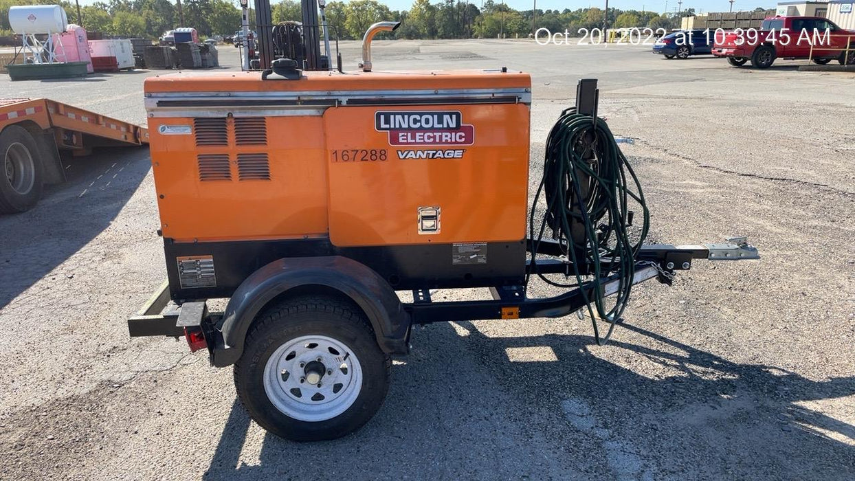 2021 Lincoln Electric Vantage 322 Vantage 322 Ready Pak 3 w/ Decals, ORANGE (includes trailer, cable rack, fender light kit) NO Telematics