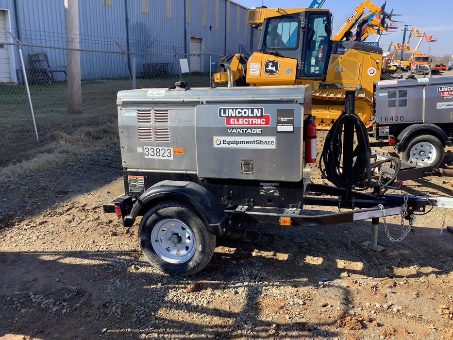 2019 Lincoln Electric Vantage 322 Welder Ready-Pak 3, Two wheel trailer, Fender and Light kit, Cable Rack