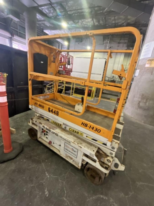 Custom Equipment HB-1430 Hy-Brid Scissor Lift
Platform capacity up to 670 lbs
Working height up to 20 ft
Weighs under 1,700 lbs
Non-marking wheels