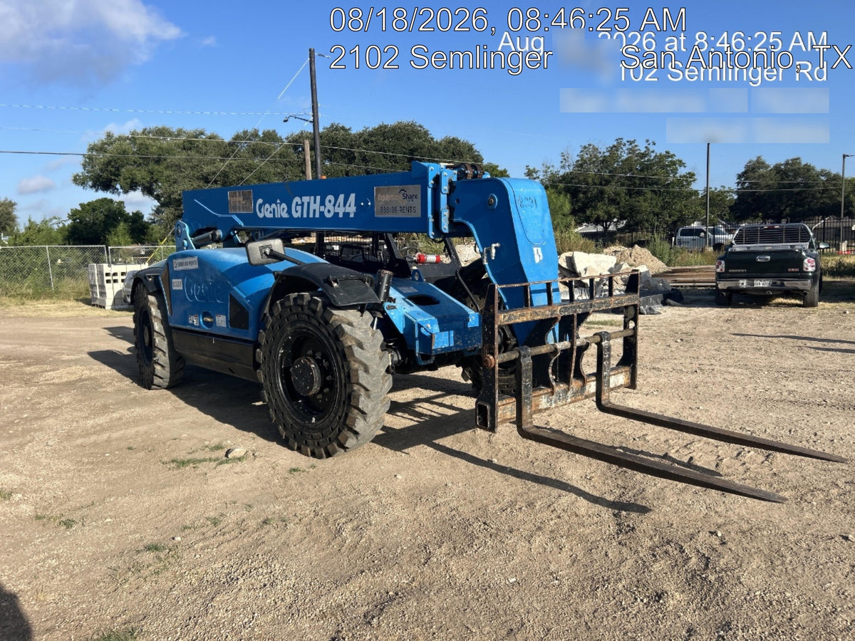 2018 Genie GTH-844 Genie GTH-844D w/Open ROPS, Solid Tires, Work Light/Beacon, 60" Carriage and Forks