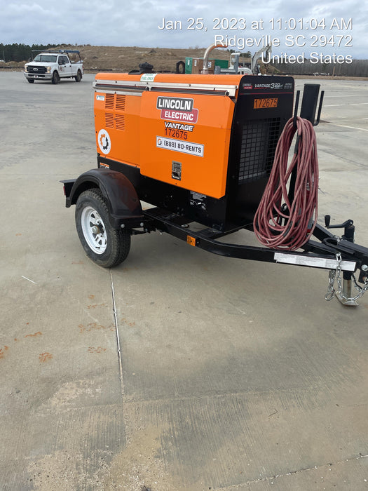 2021 Lincoln Electric Vantage 322 Vantage 322 Ready Pak 3 w/ Decals, ORANGE (includes trailer, cable rack, fender light kit) NO Telematics