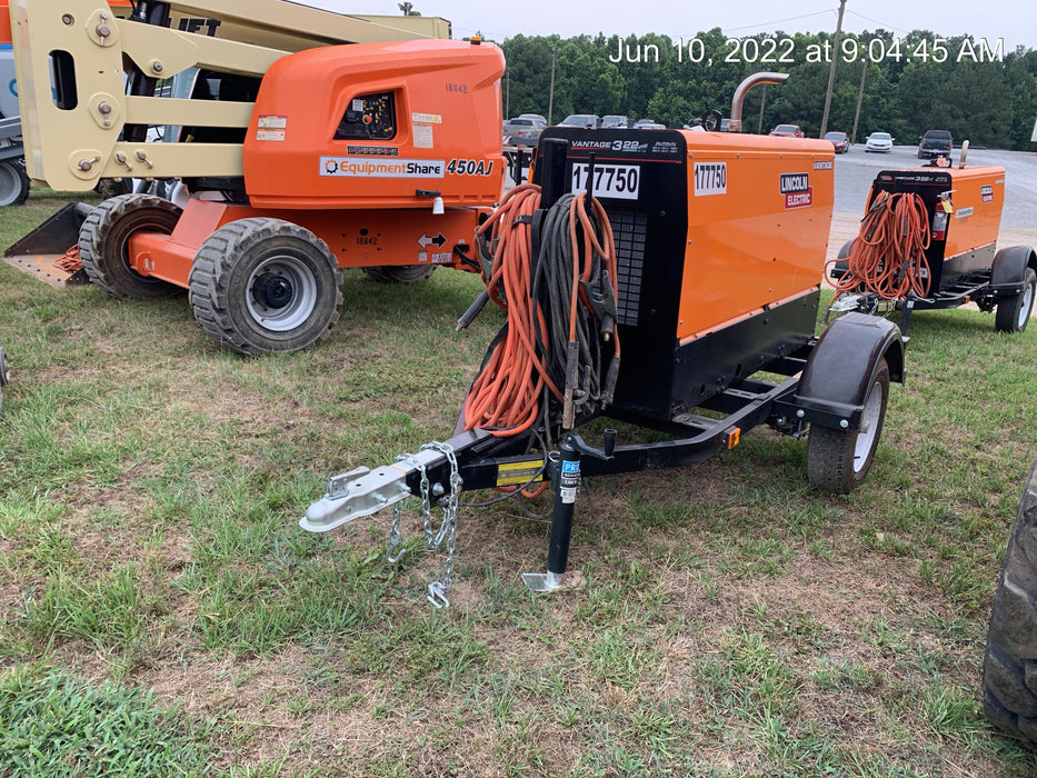 2021 Lincoln Electric Vantage 322 Vantage 322 Ready Pak 3 w/ Decals, ORANGE (includes trailer, cable rack, fender light kit) NO Telematics