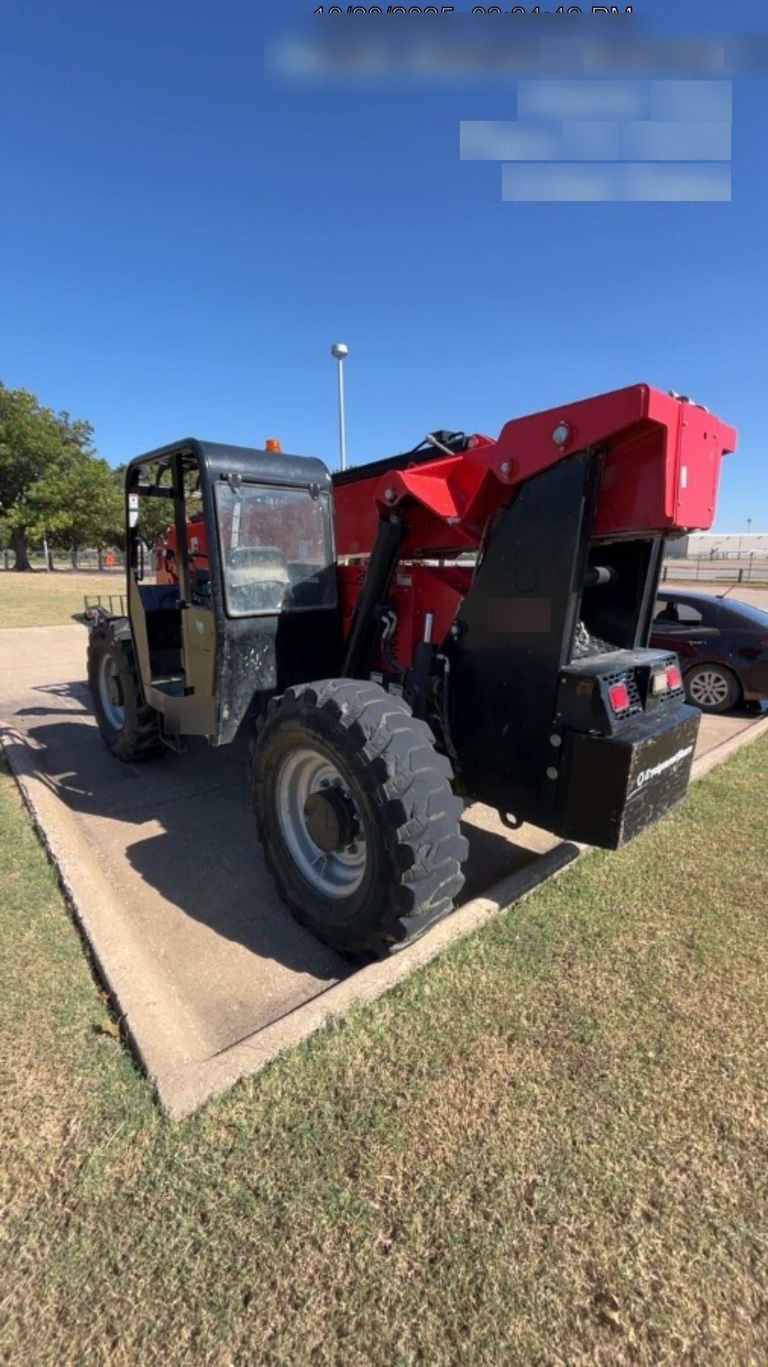 2019 Manitou MTA10055 Canopy, 120 HP, Solid Tires, Work Lights, Lift Hook, Auxiliary Hydraulics 66" Carriage and 60" Forks