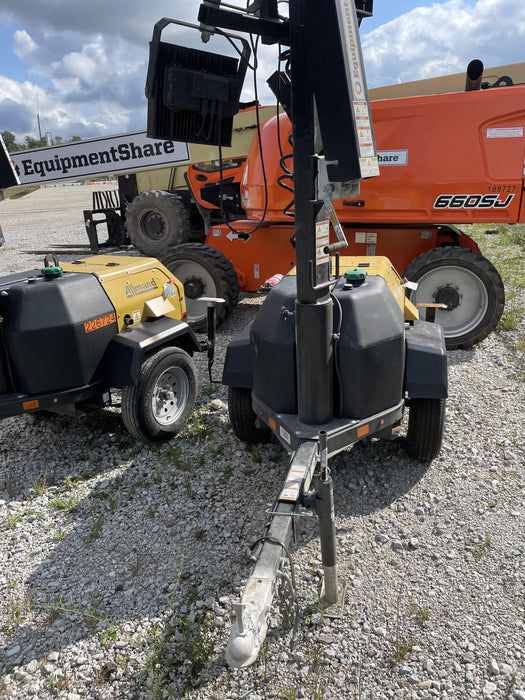 2022 Allmand NLV3GR (4) LED Light Fixture 350W, 23' Vertical Mast, 3kW Prime, Towable, Deep Sea L401, Leveling Jacks, Yanmar T4F 5.8hp