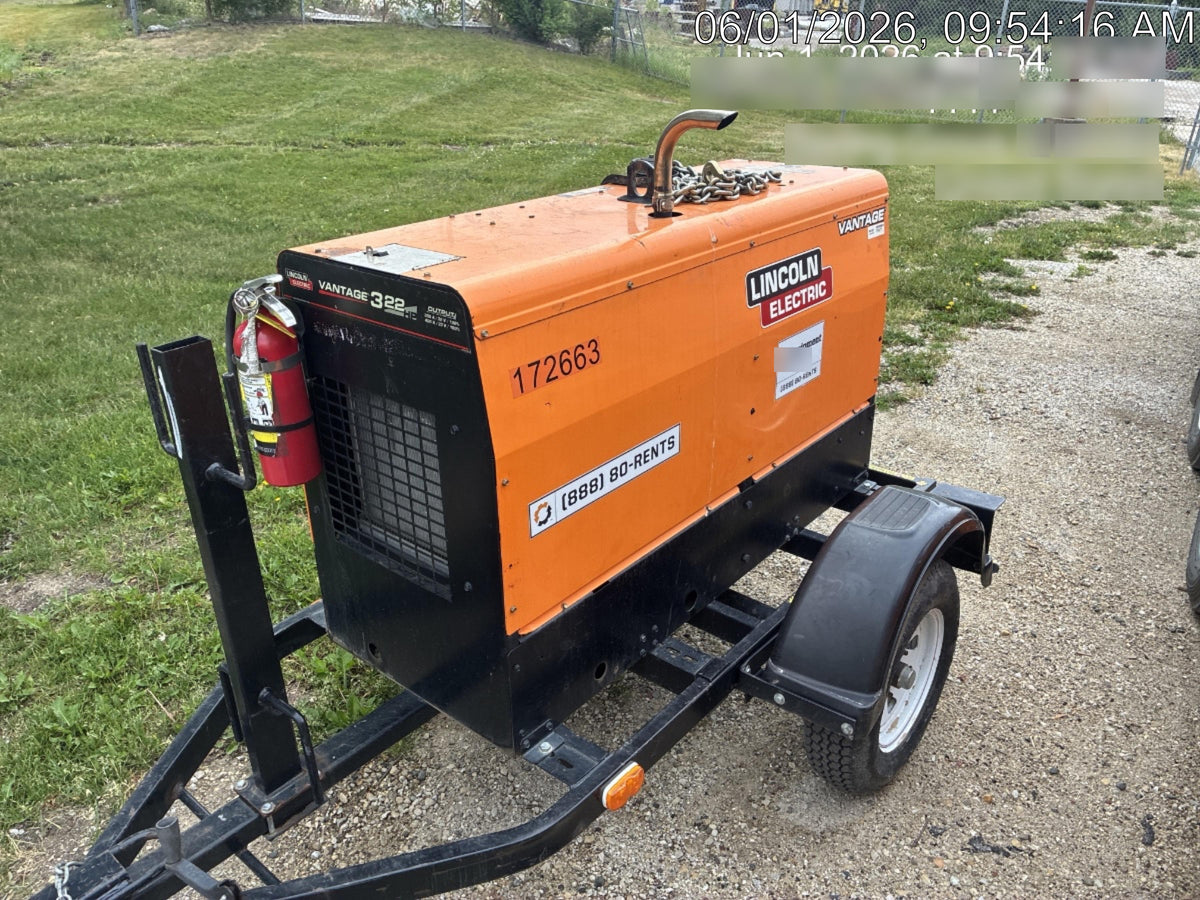 2021 Lincoln Electric Vantage 322 Vantage 322 Ready Pak 3 w/ Decals, ORANGE (includes trailer, cable rack, fender light kit) NO Telematics