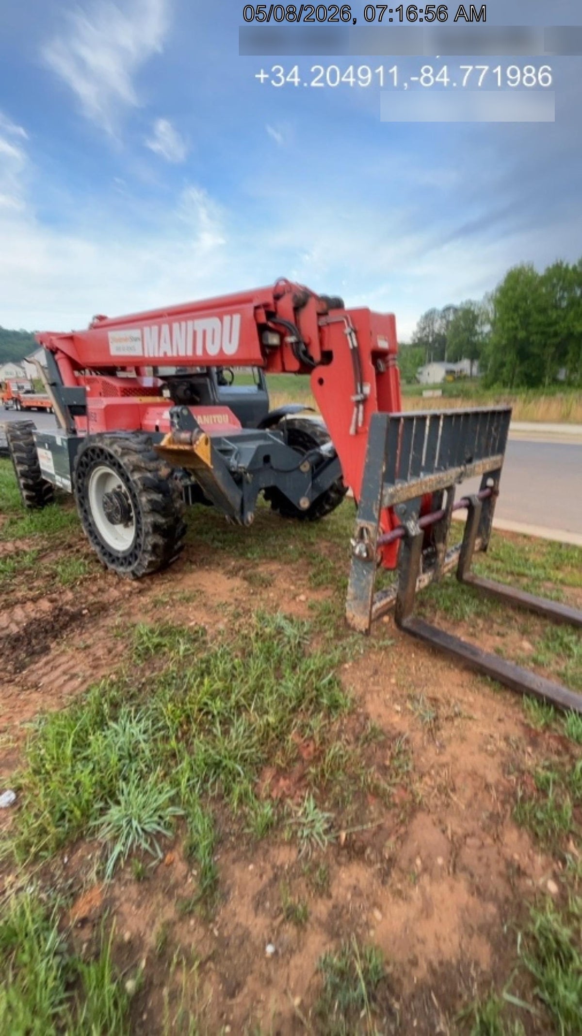 2018 Manitou MTA10055 Manitou MTA 10055 w/Open ROPS, Work Lights/Strobe, Aux Hyd, Solid Tires, Lift Hook, 66" Carriage, 60" Forks