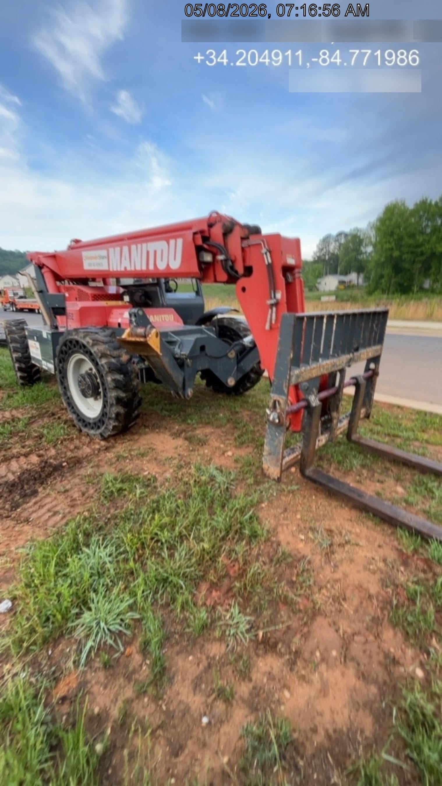 2018 Manitou MTA10055 Manitou MTA 10055 w/Open ROPS, Work Lights/Strobe, Aux Hyd, Solid Tires, Lift Hook, 66" Carriage, 60" Forks