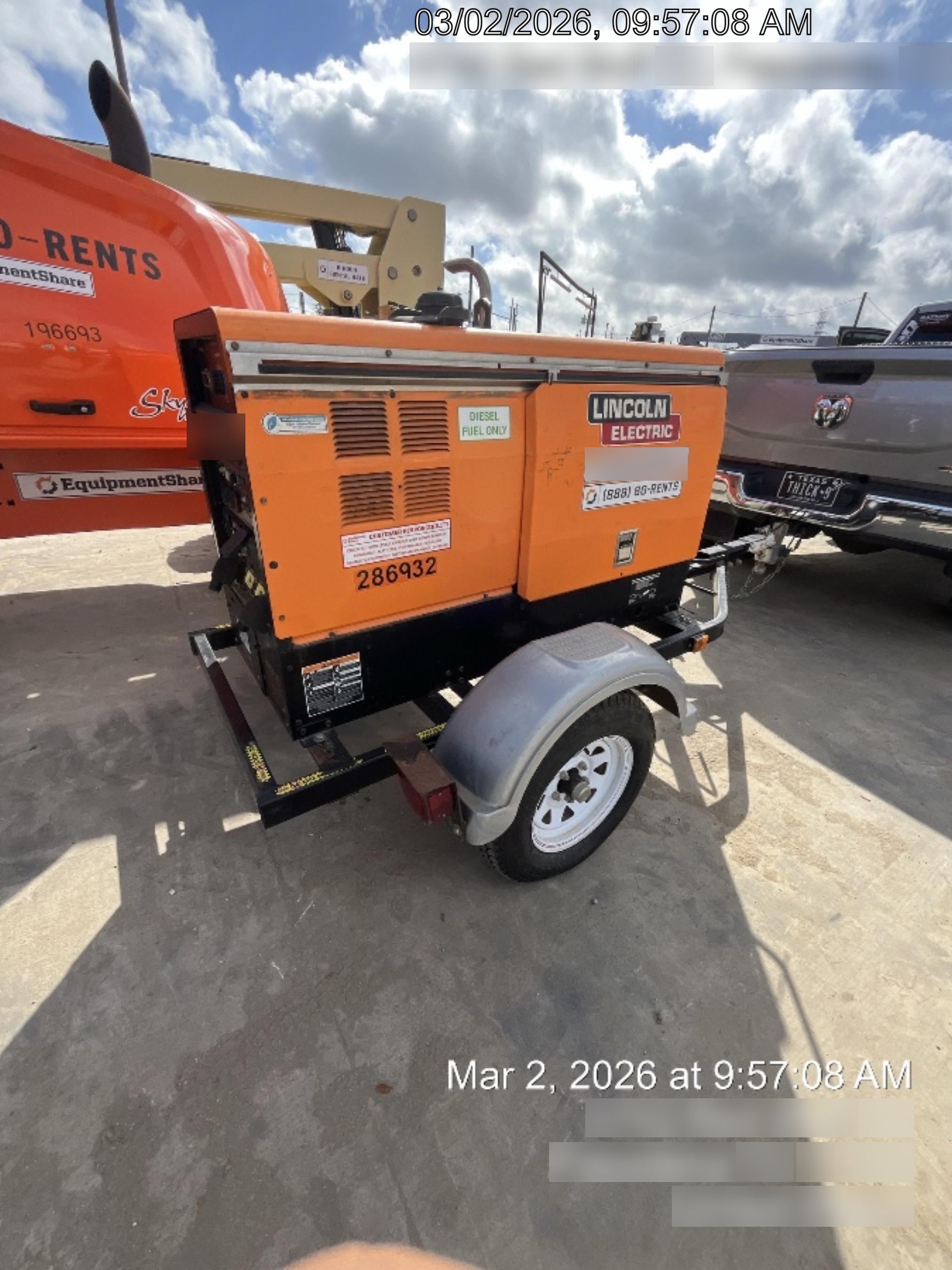 2022 Lincoln Electric LE400 Kubota V1505, Trlr, Cable Rack, Light Kit, ES Decals, T3