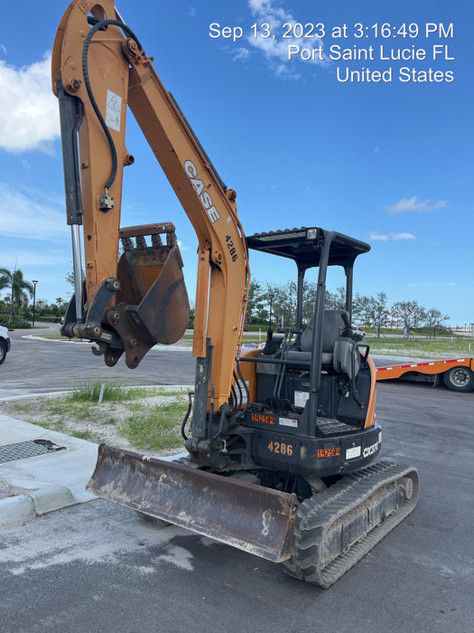 2018 Case CX37C ROPS, LONG ARM, RUBBER TRACKS, AUX HYD