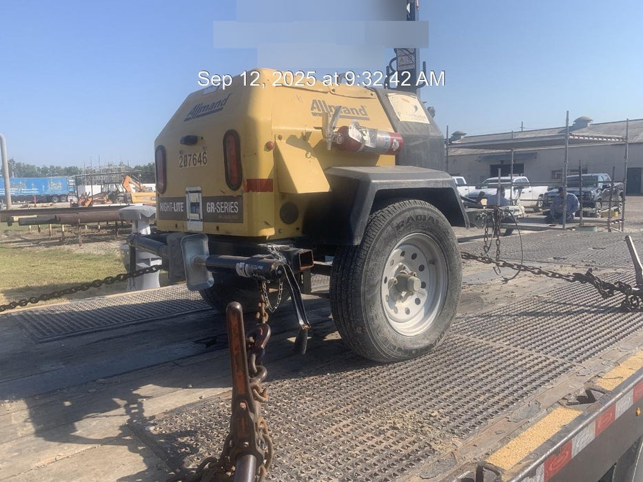 2022 Allmand NLV3GR (4) LED Light Fixture 350W, 23' Vertical Mast, 3kW Prime, Towable, Deep Sea L401, Leveling Jacks, Yanmar T4F 5.8hp