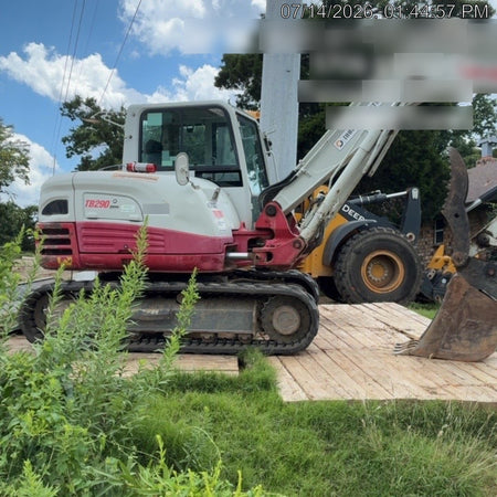 2019 Takeuchi TB290 Cab/Heat/AC Rubber tracks, Dozer blade, Travel alarm, Auxiliary hydraulics w/Manual QC, Hydraulic thumb, 18", 24", and 36" Buckets
