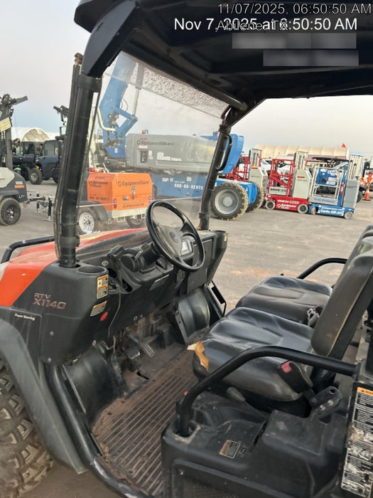 2022 Kubota RTV-X1140W-H Plastic Canopy, Windshield Acrylic Clear, LED Strobe Light, Wire Harness Kit, Back up Alarm