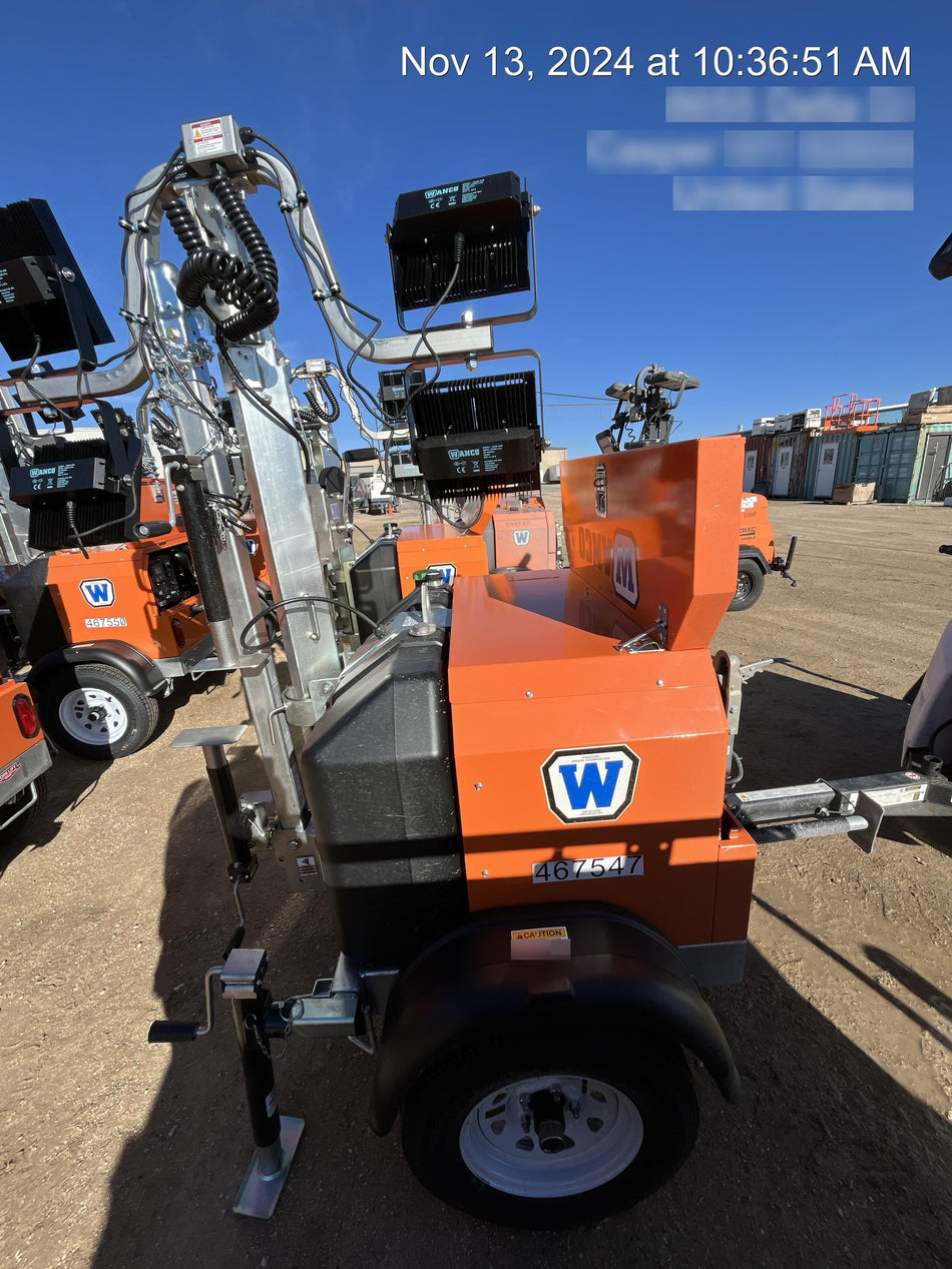 2024 Wanco WLTT-4MM4K Diesel, Deep Sea Controller, Shore Power Plug, Auto Start, (4) 350W LED Floodlights, 4kW Generator, 60 Gal Fuel Tank, 2" Ball, T3