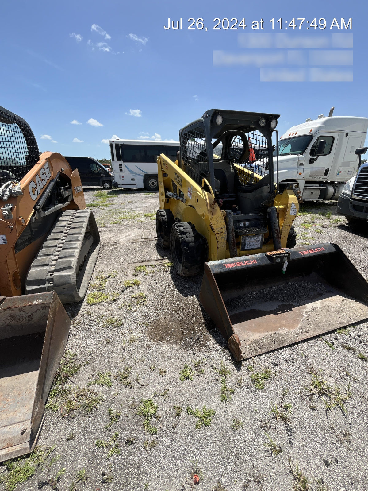 Wacker Neuson SW24 SW24 8k Wheeled Skid Loader, open ROPS, 75" Bucket LP w/ smooth bolt on edge, 72” Angle broom w/universal controller 8 pin
