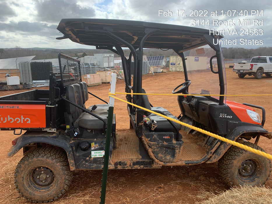 2021 Kubota RTV-X1140W-H Plastic Canopy, Windshield Acrylic Clear, LED Strobe Light, Wire Harness Kit, Back up Alarm