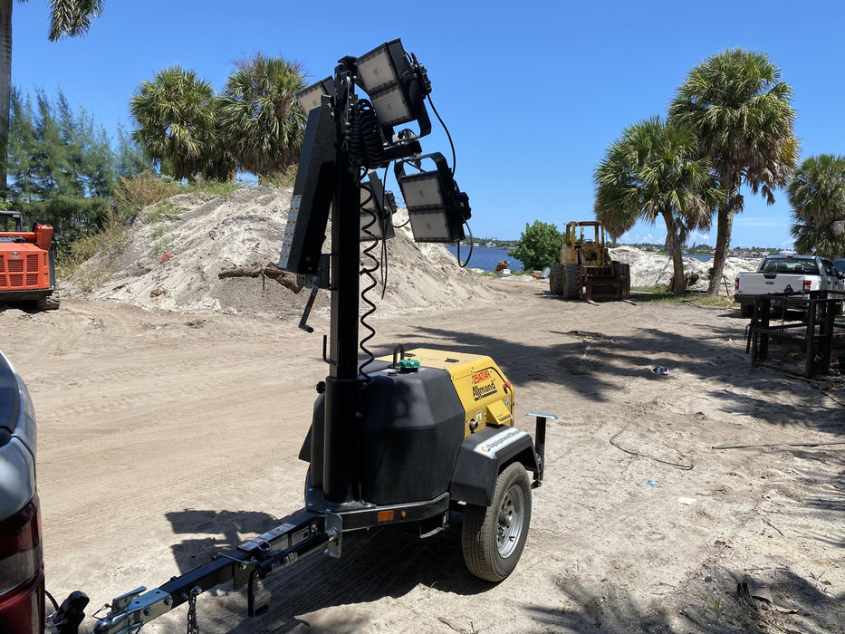 2022 Allmand NLV3GR (4) LED Light Fixture 350W, 23' Vertical Mast, 3kW Prime, Towable, ES Decals, T3