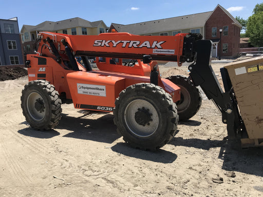 2019 Skytrak 6036 Canopy, Solid Tires, LED Work Lights, Beacon 50" Carriage, 48" Pallet Forks