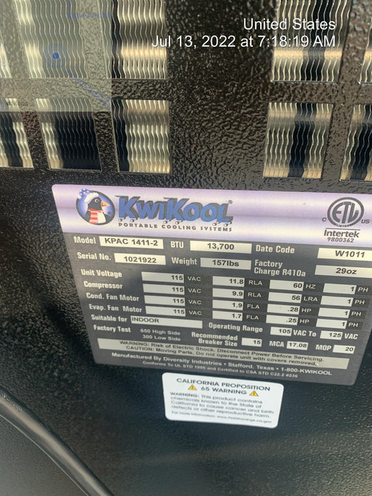 2022 KWIKOOL KPAC1411-2