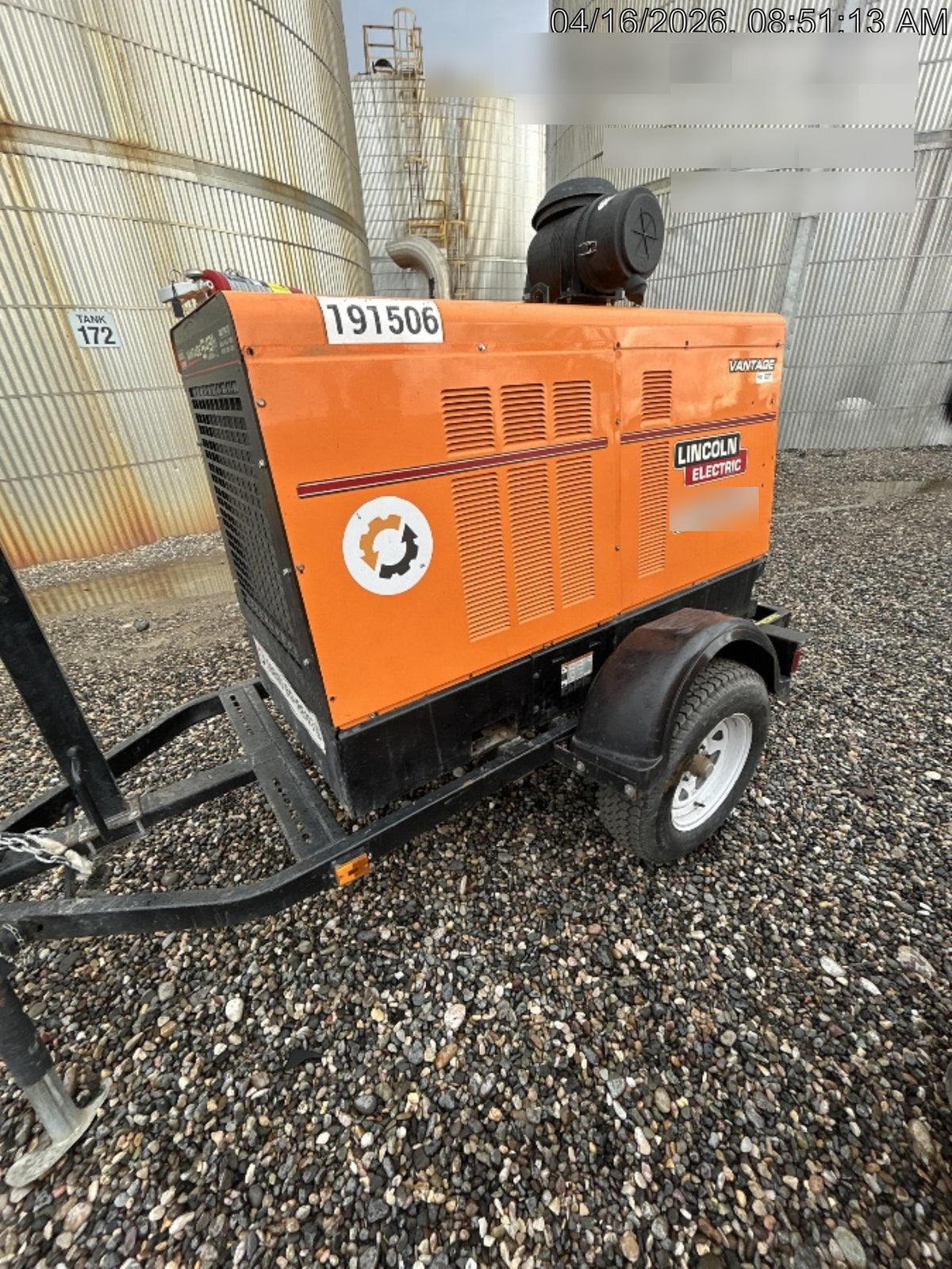 2021 Lincoln Electric Vantage 549X Ready Pak 3, ORANGE (includes trailer, cable rack, fender light kit)