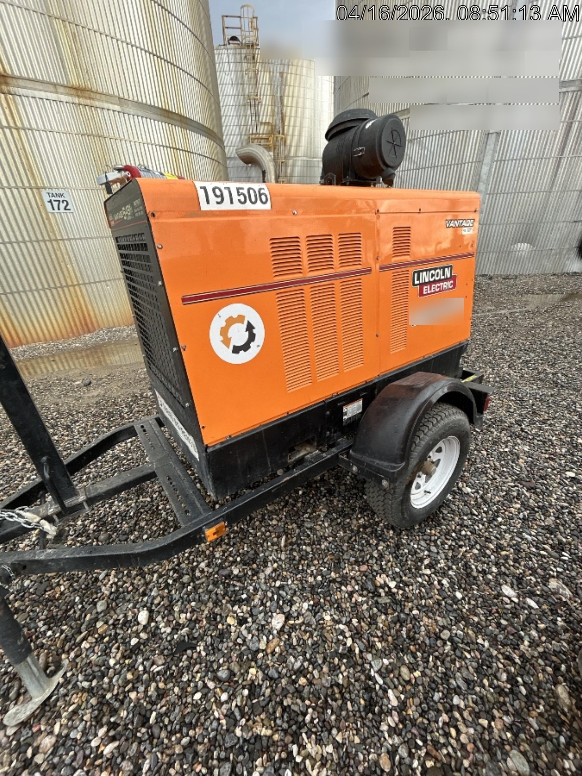 2021 Lincoln Electric Vantage 549X Ready Pak 3, ORANGE (includes trailer, cable rack, fender light kit)