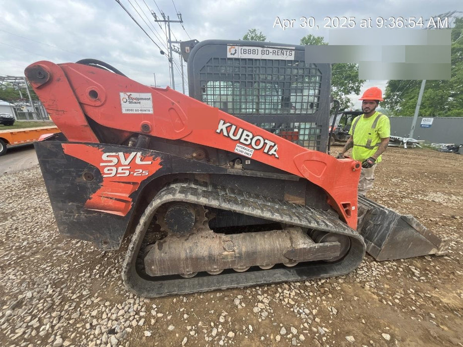 2019 Kubota SVL95-2S Cab/Heat/Air, Standard Tracks, Standard Flow, Hydraulic QC 80" HD Tooth Bucket