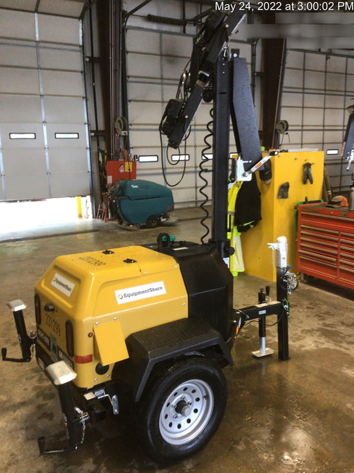 2022 Allmand NLV3GR (4) LED Light Fixture 350W, 23' Vertical Mast, 3kW Prime, Towable, Deep Sea L401, Leveling Jacks, Yanmar T4F 5.8hp