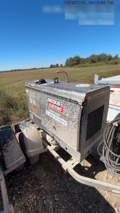 2019 Lincoln Electric Vantage 322 Ready-Pak 3, Two Wheel Trailer, Fender and Light Kit, Cable Rack