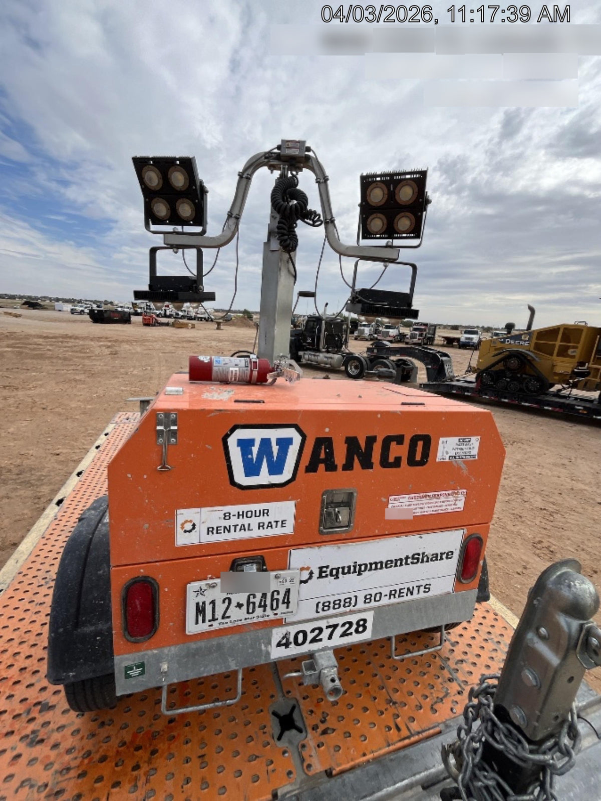 2024 Wanco WLTT-4MM4K Diesel, Deep Sea Controller, Shore Power Plug, Auto Start, (4) 350W LED Floodlights, 4kW Generator, 60 Gal Fuel Tank, 2" Ball, T3