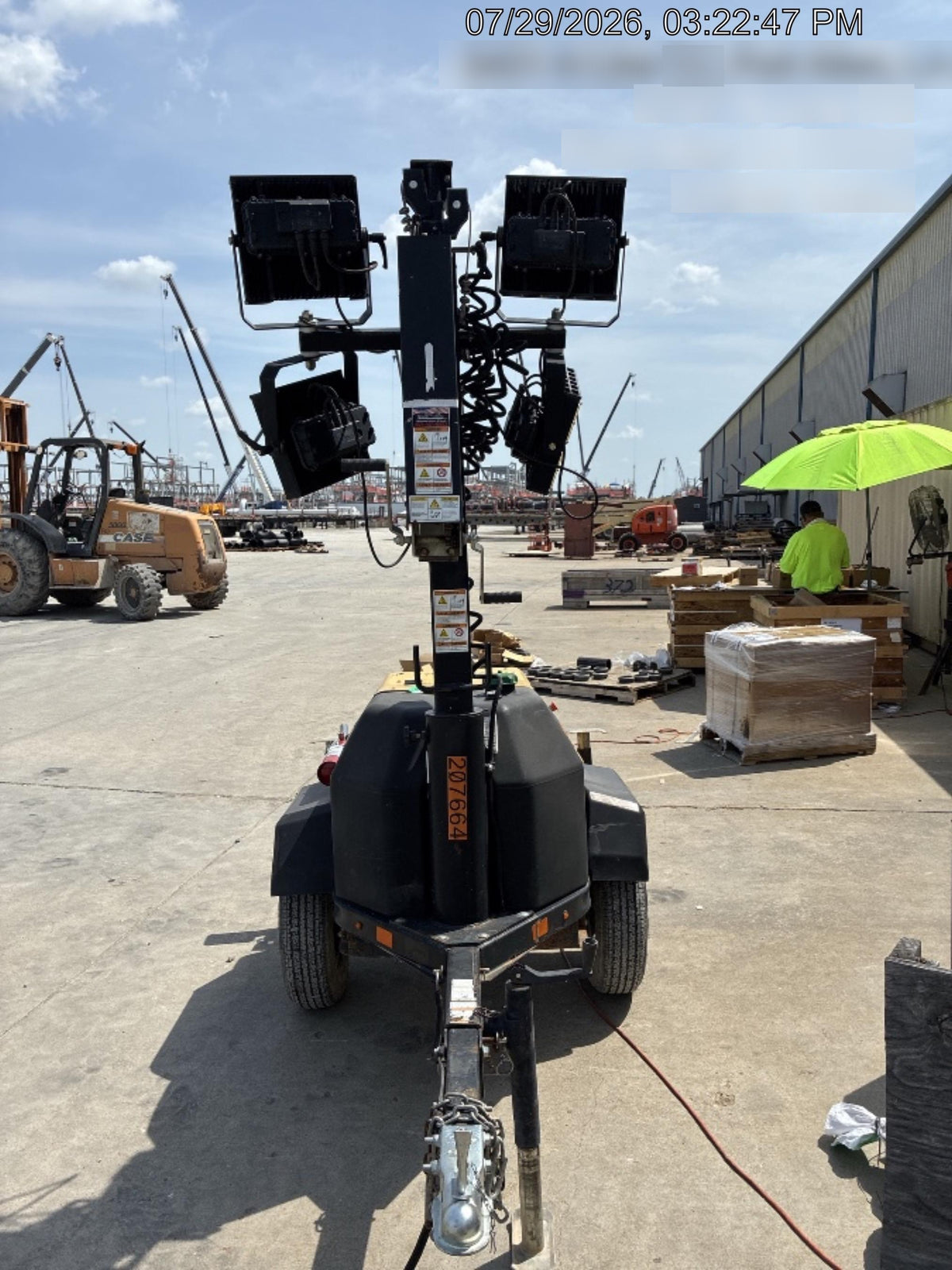 2022 Allmand NLV3GR (4) LED Light Fixture 350W, 23' Vertical Mast, 3kW Prime, Towable, Deep Sea L401, Leveling Jacks, Yanmar T4F 5.8hp