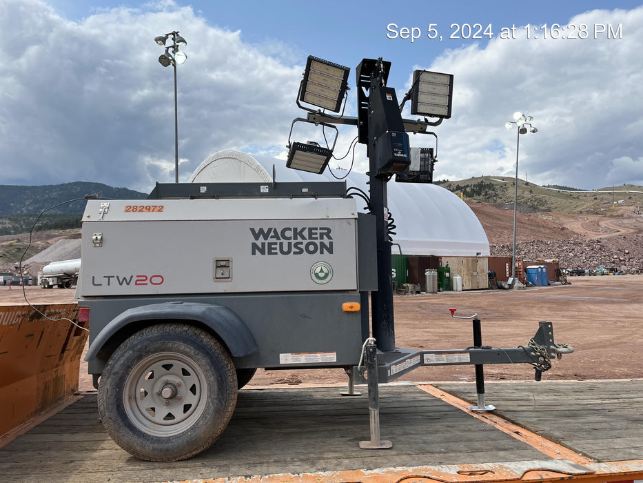 2022 Wacker Neuson LTW20Z1 Isuzu Dsl. Engine, 23' Mast, (4) 300W LED Lights, CWK, Programmable Dawn to Dusk, 360 Deg. Rotation, 57 Gal. Tank, Trailer Mounted