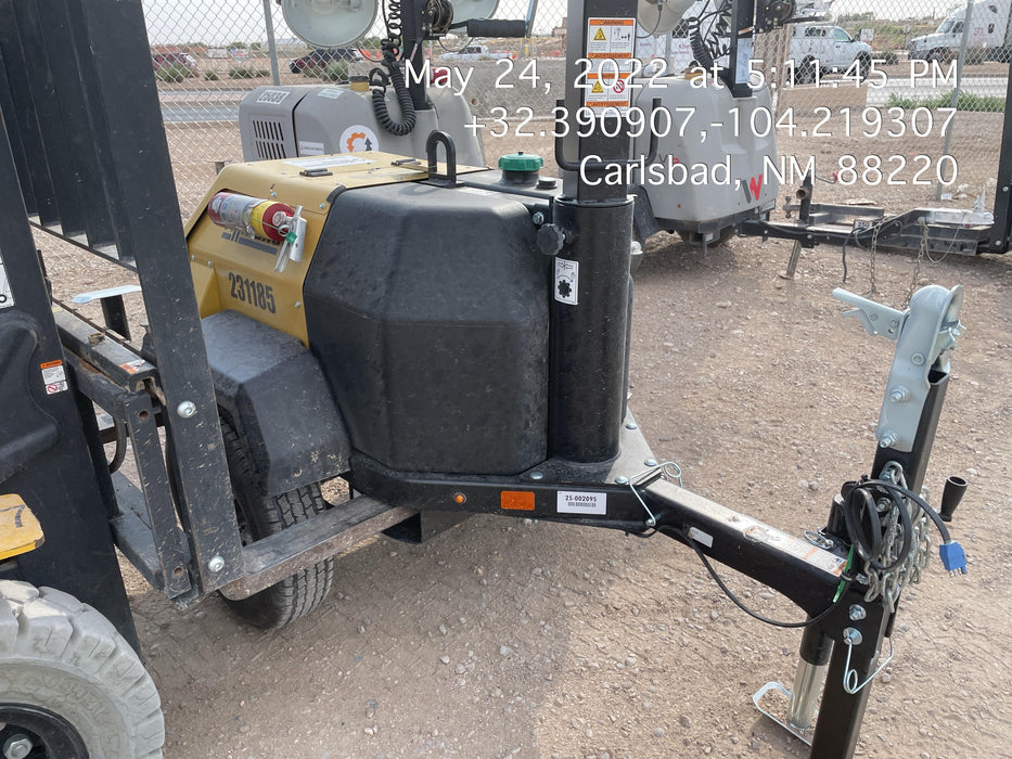 2022 Allmand NLV3GR (4) LED Light Fixture 350W, 23' Vertical Mast, 3kW Prime, Towable, Deep Sea L401, Leveling Jacks, Yanmar T4F 5.8hp