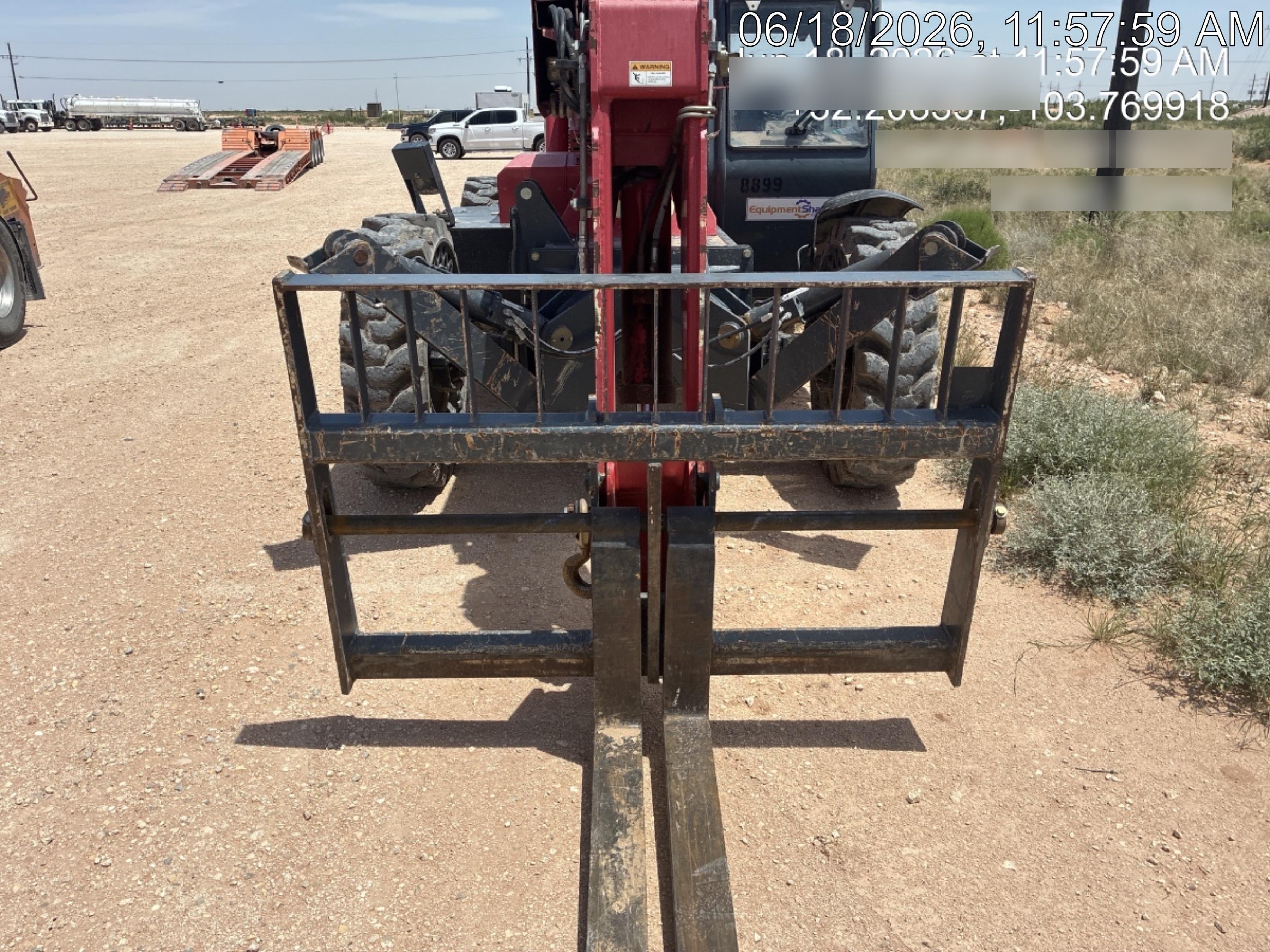 2018 Manitou MTA10055 Manitou MTA 10055 (open ROPS) w/Cab/Heat/AC, Work Lights/Strobe, Aux Hyd, Solid Tires, Lift Hook, 66" Carriage, 60" Forks