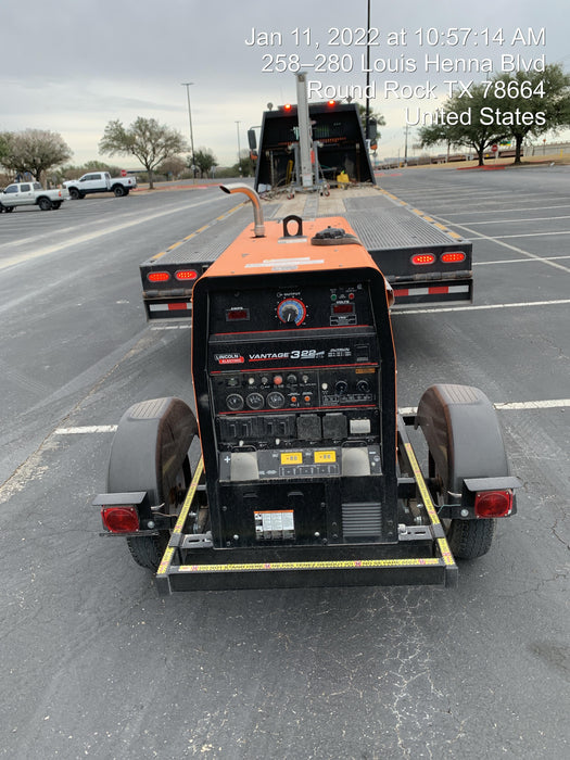 2021 Lincoln Electric Vantage 322 Vantage 322 Ready Pak 3 w/ Decals, ORANGE (includes trailer, cable rack, fender light kit) NO Telematics