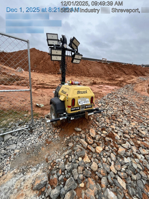 2022 Allmand NLV3GR (4) LED Light Fixture 350W, 23' Vertical Mast, 3kW Prime, Towable, Deep Sea L401, Leveling Jacks, Yanmar T4F 5.8hp