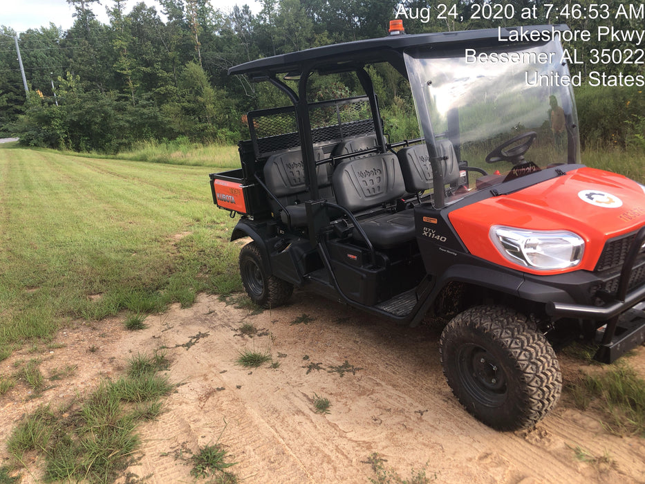 2020 Kubota RTV-X1140W-H 4WD utility cart -LED strobe -Windshield tempered glass -Plastic canopy -Wire harness kit -Backup alarm