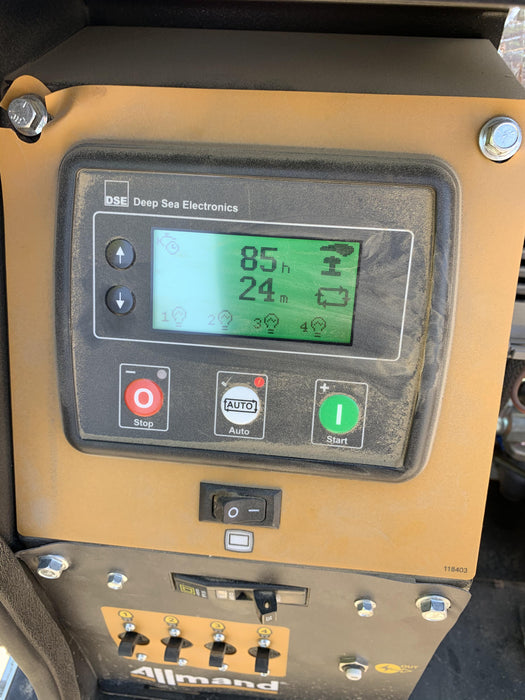 Allmand NLV3GR (4) LED Light Fixture 350W, 23' Vertical Mast, 3kW Prime, Towable, Deep Sea L401, Leveling Jacks, Yanmar T4F 5.8hp